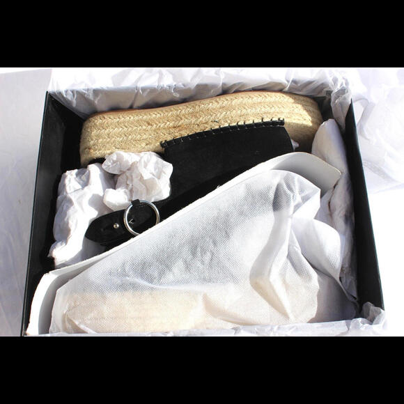 NEW SOL SANA WOMENS OLSEN ESPADRILLE PLATFORM SANDAL BLACK SUEDE EU 39 / US 8 - Picture 6 of 7